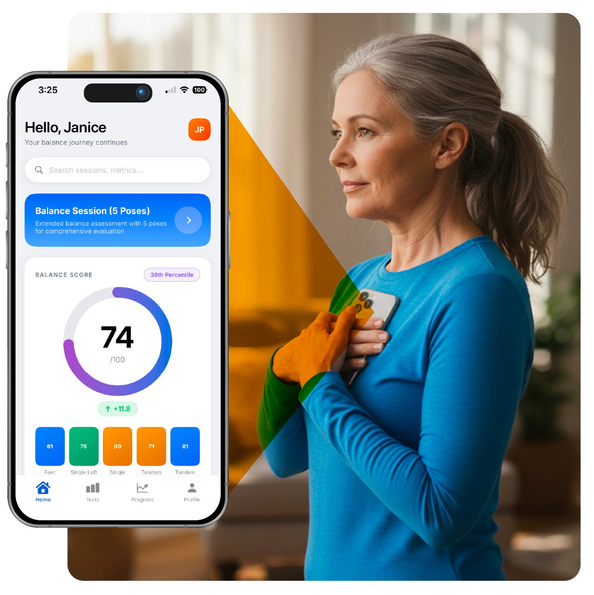 Woman using the Balance Matters app